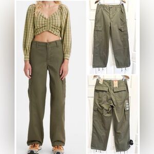 NWT Levi's '94 Baggy Cargo Pants Olive Army Green Utility Pant Size 27 Brand New